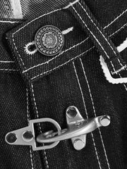 Aelfric Eden Metal Button Raw Baggy Barrel Jeans
