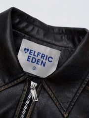 Aelfric Eden Faux Leather Cropped Jacket