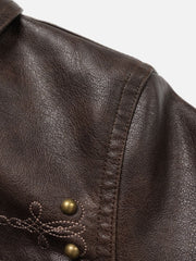 Aelfric Eden Vintage Rivet Fuax Leather Jacket