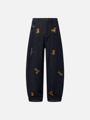 Aelfric Eden Dachshund Embroidered Baggy Jeans