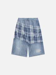 Aelfric Eden Plaid Panel Chain Jorts