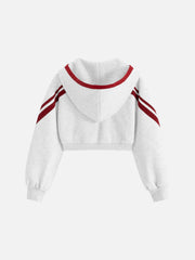 Aelfric Eden Cropped Contrast Stripe Zip Up Hoodie