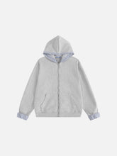 Aelfric Eden Plaid Trim Zip Up Hoodie
