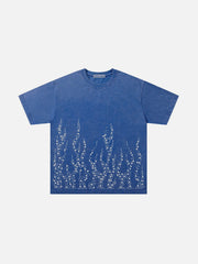 Aelfric Eden Rhinestone-Effect Flame Tee