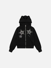 Aelfric Eden Rhinestone Star Zip Up Hoodie