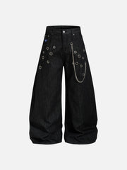 Aelfric Eden Grommet Chain Baggy Barrel Jeans