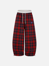 Aelfric Eden Double Waist Plaid Baggy Sweatpants