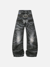 Aelfric Eden Belt Graphic Baggy Barrel Jeans