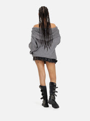 Aelfric Eden Off-The-Shoulder Hooded Sweater
