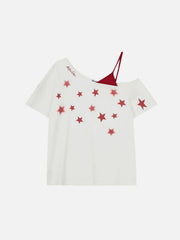 Aelfric Eden Star Graphic Off-The-Shoulder Tee