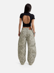 Aelfric Eden Baggy Barrel Leopard Jeans