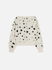 Aelfric Eden Polka Dot Off-The-Shoulder Zip Up Sweatshirt