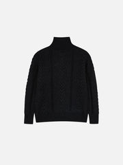 Aelfric Eden Cable Knit High-Neck Cardigan