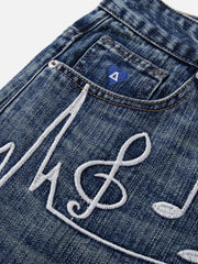Aelfric Eden Embroidery Washed Longline Jorts