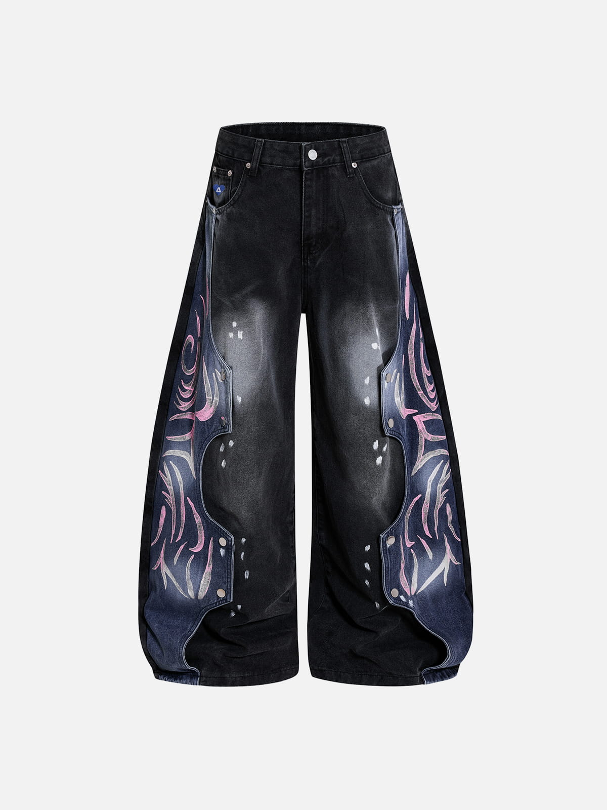 Aelfric Eden Snap Panel Baggy Barrel Jeans