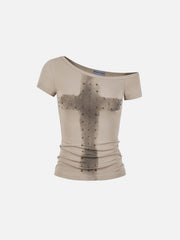 Aelfric Eden Studded Off-Ther-Shoulder Tee