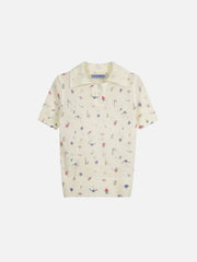 Aelfric Eden Floral Knit Polo Tee