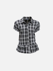 Aelfric Eden Plaid Ruffle Short Sleeve Shirt