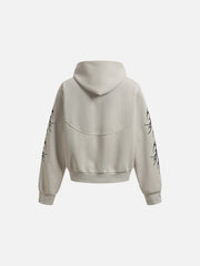 Aelfric Eden Thorn Print Zip Up Hoodie